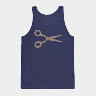 Simple Beige Scissors on Grey Background Tank Top